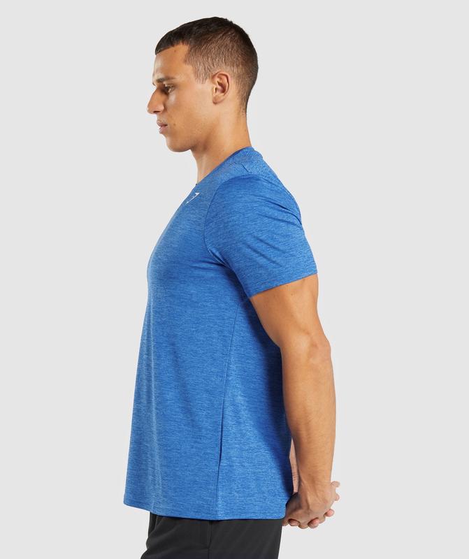 Gymshark Arrival Marl T-Shirt T-Shirts Blauw | 76ZQJHTVA