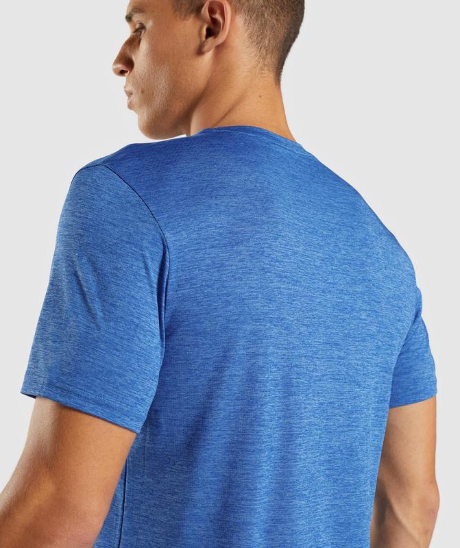 Gymshark Arrival Marl T-Shirt T-Shirts Blauw | 76ZQJHTVA