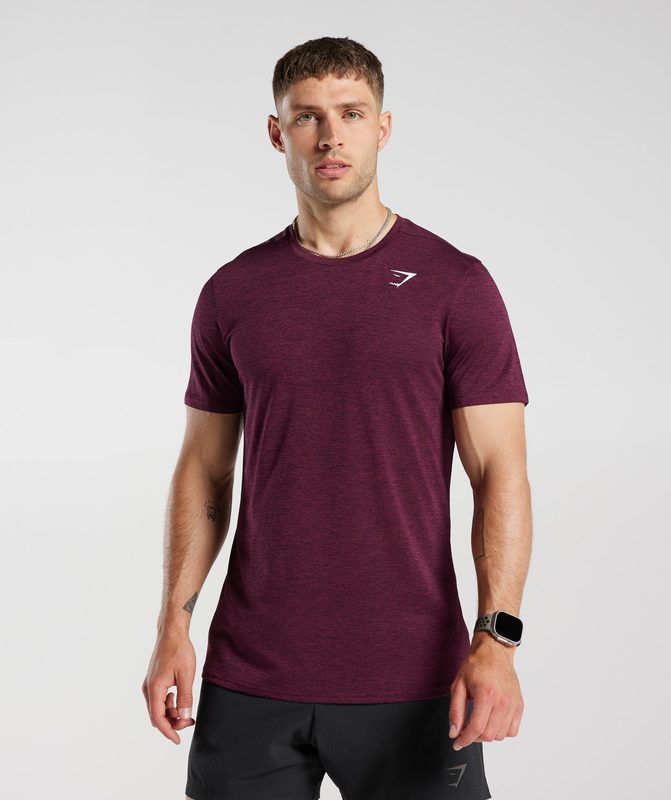 Gymshark Arrival Marl T-Shirt T-Shirts Bruin | 76DBNMKEZ