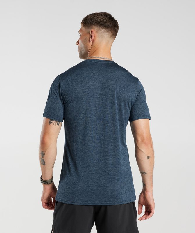 Gymshark Arrival Marl T-Shirt T-Shirts Navy/Smokey Teal Marl | 06FAHSXCB