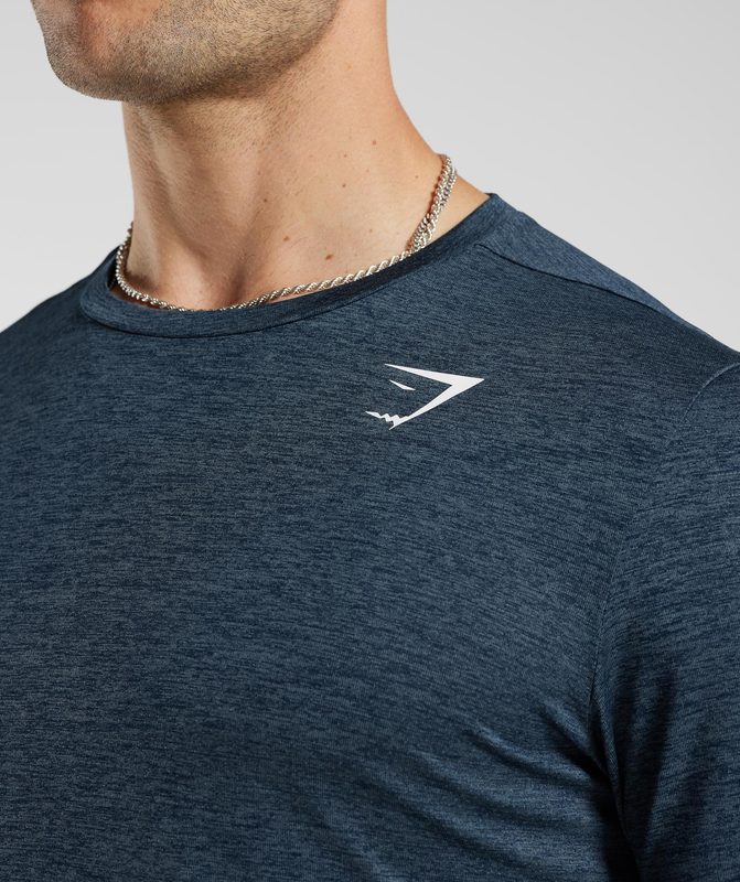 Gymshark Arrival Marl T-Shirt T-Shirts Navy/Smokey Teal Marl | 06FAHSXCB