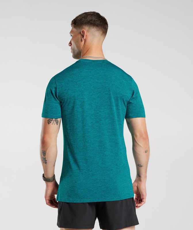 Gymshark Arrival Marl T-Shirt T-Shirts Seafoam Blue/Deep Teal Marl | 32NQBRDPV