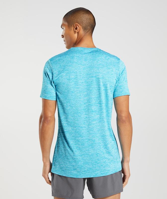 Gymshark Arrival Marl T-Shirt T-Shirts Shark Blue/White Marl | 54FKETBCU