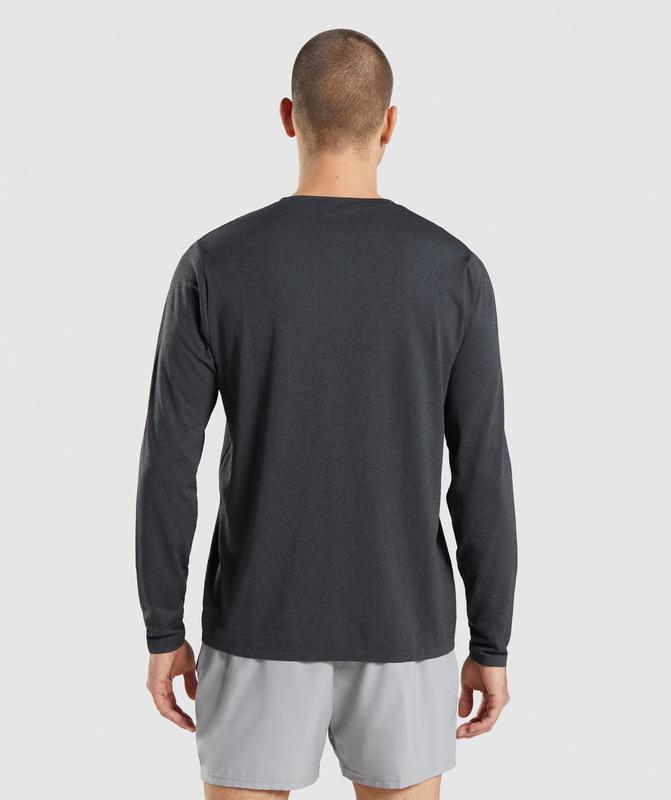 Gymshark Arrival Seamless Long Sleeve T-Shirt Long Sleeve Top Zwart | 21OSCAHQT