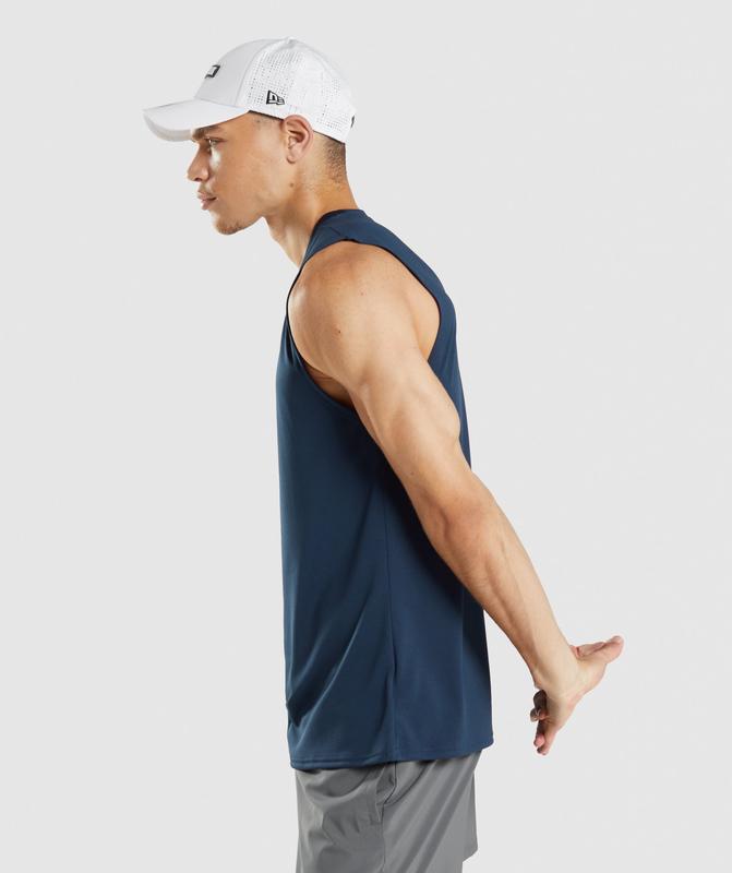 Gymshark Arrival Sleeveless T-Shirt Tanktop Donkerblauw | 21XGWDFNQ