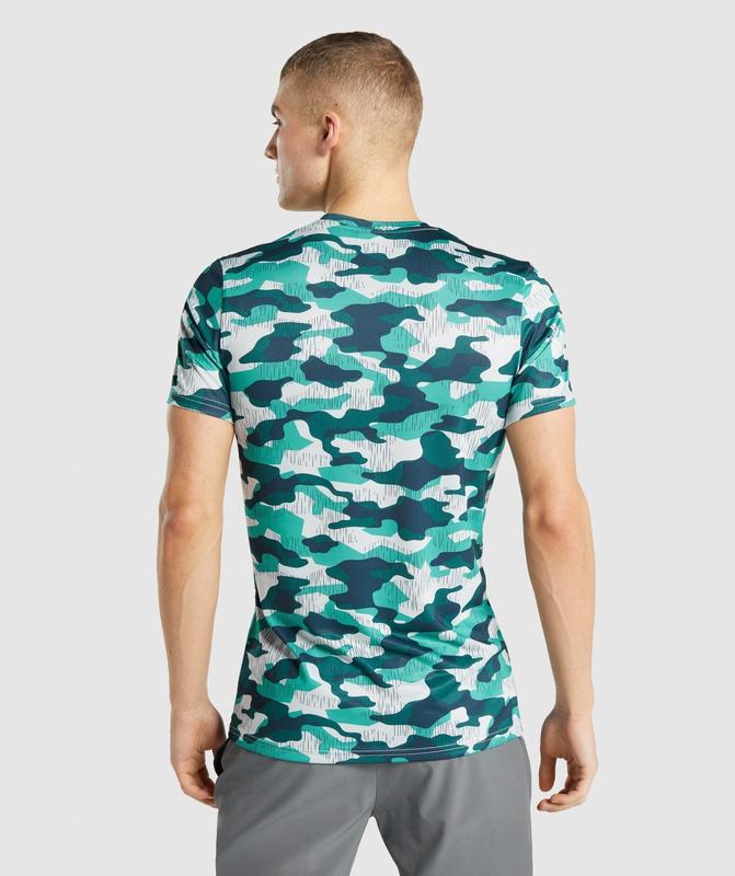 Gymshark Arrival T-Shirt T-Shirts Teal Print | 47BZAMODC