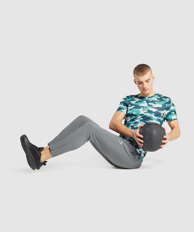 Gymshark Arrival T-Shirt T-Shirts Teal Print | 47BZAMODC