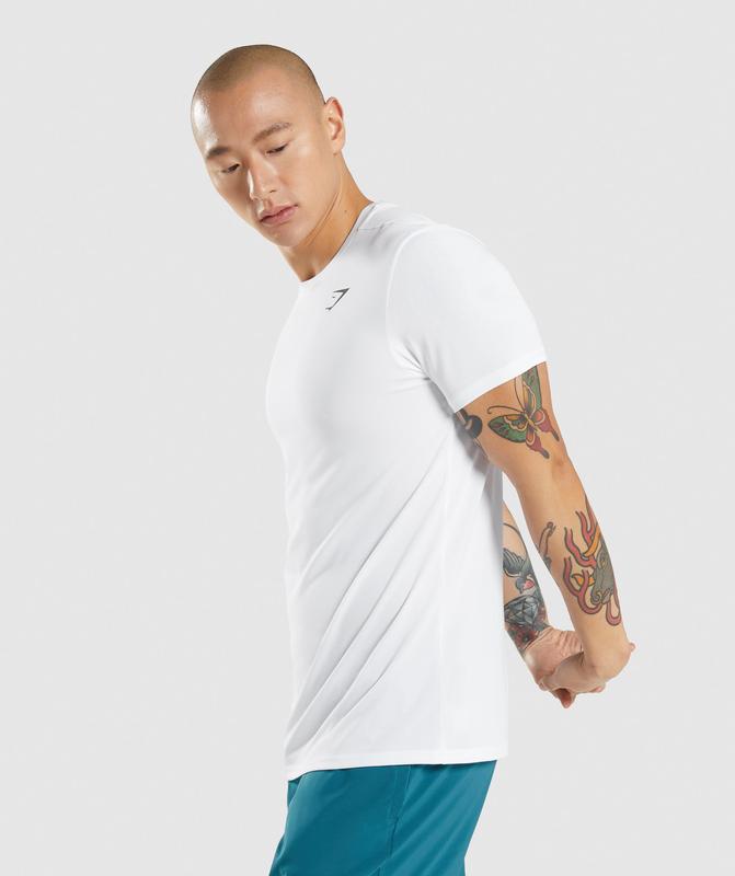 Gymshark Arrival T-Shirt T-Shirts Wit | 04UWNTJXQ