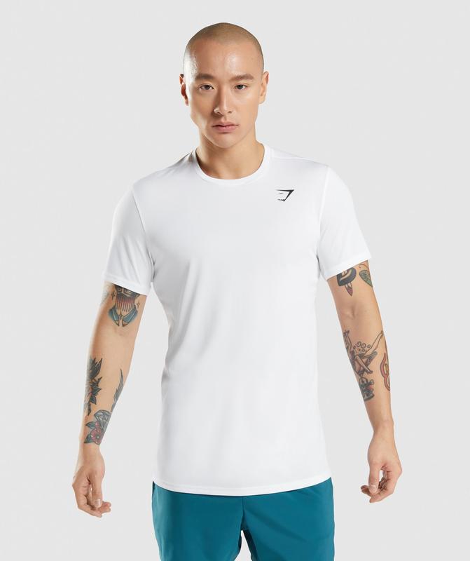 Gymshark Arrival T-Shirt T-Shirts Wit | 04UWNTJXQ