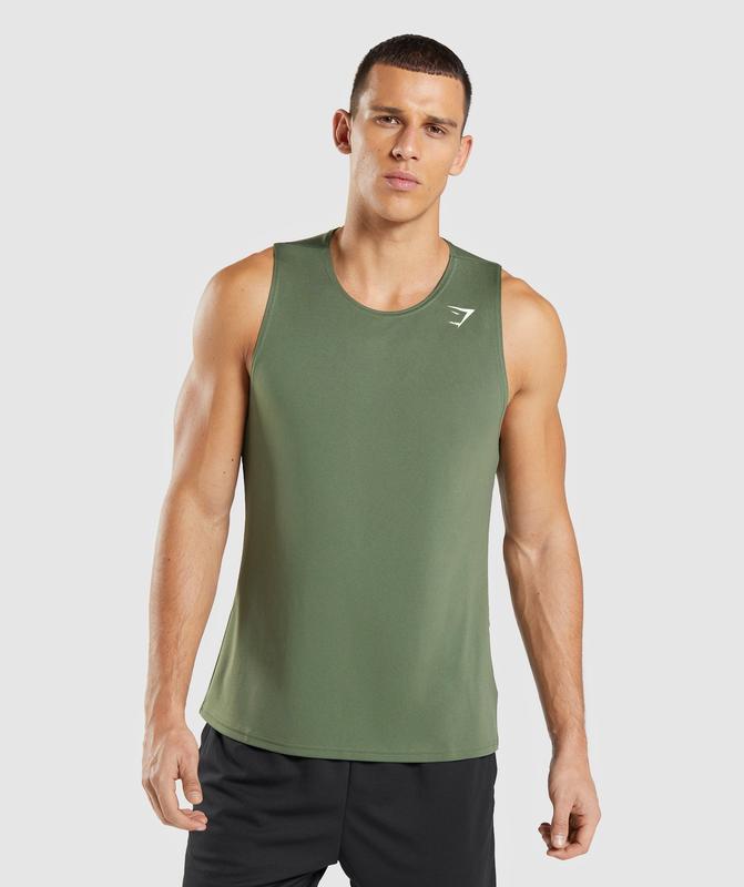 Gymshark Arrival Tank Tanktop Olijfgroen | 75HPORTGS