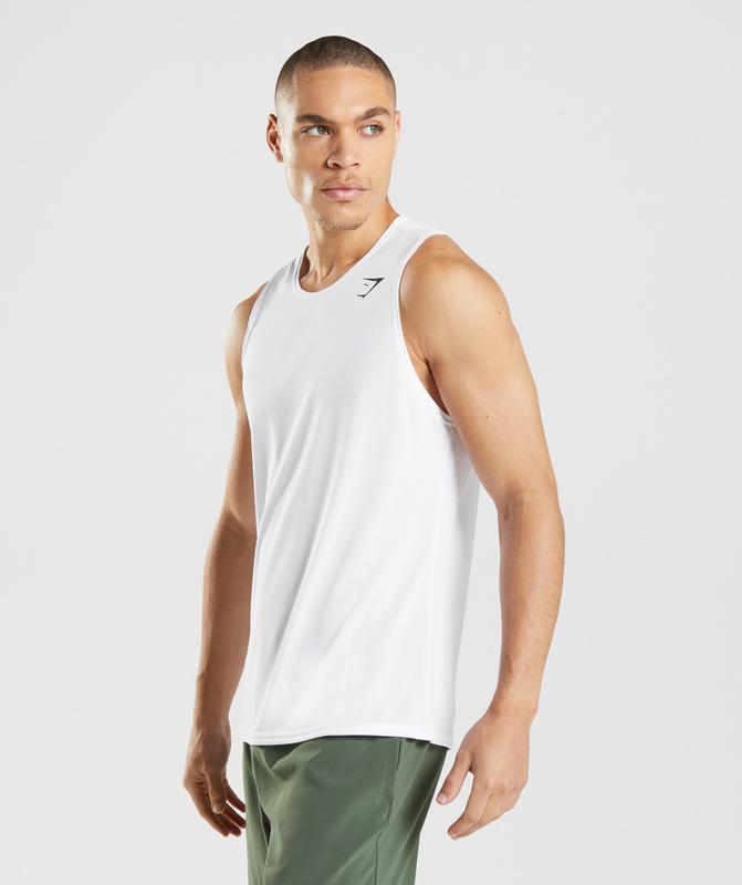 Gymshark Arrival Tank Tanktop Wit | 59TQRYKPE