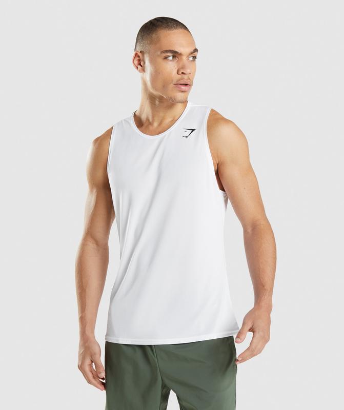 Gymshark Arrival Tank Tanktop Wit | 59TQRYKPE