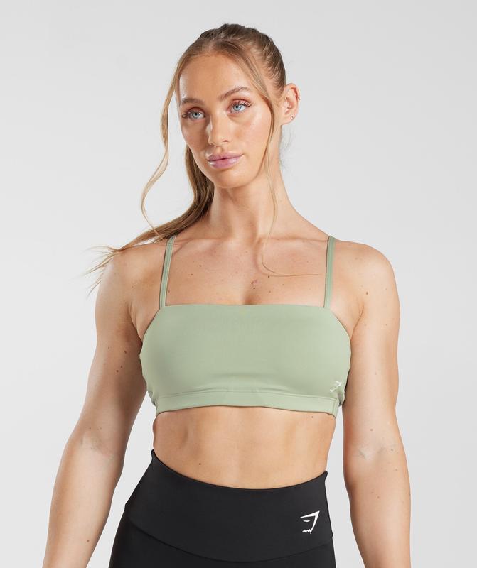 Gymshark Bandeau Sports Bra Sports Bras Lichtolijfgroen Groen | 91KXBGPJR