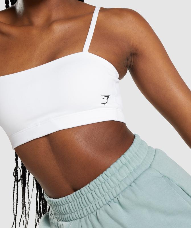 Gymshark Bandeau Sports Bra Sports Bras Wit | 43DLCUKFE