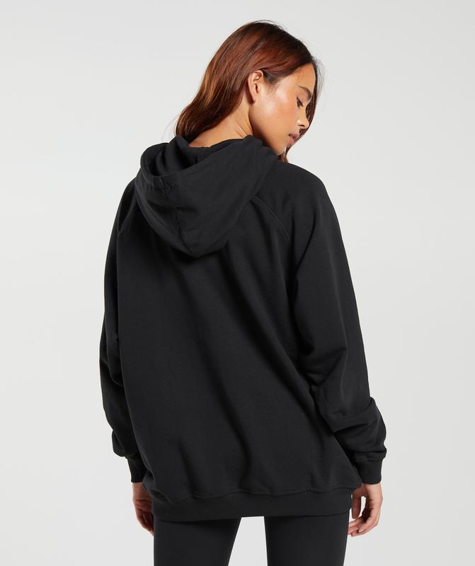 Gymshark Block Oversized Hoodie Hoodies Zwart | 45LWZTOYP