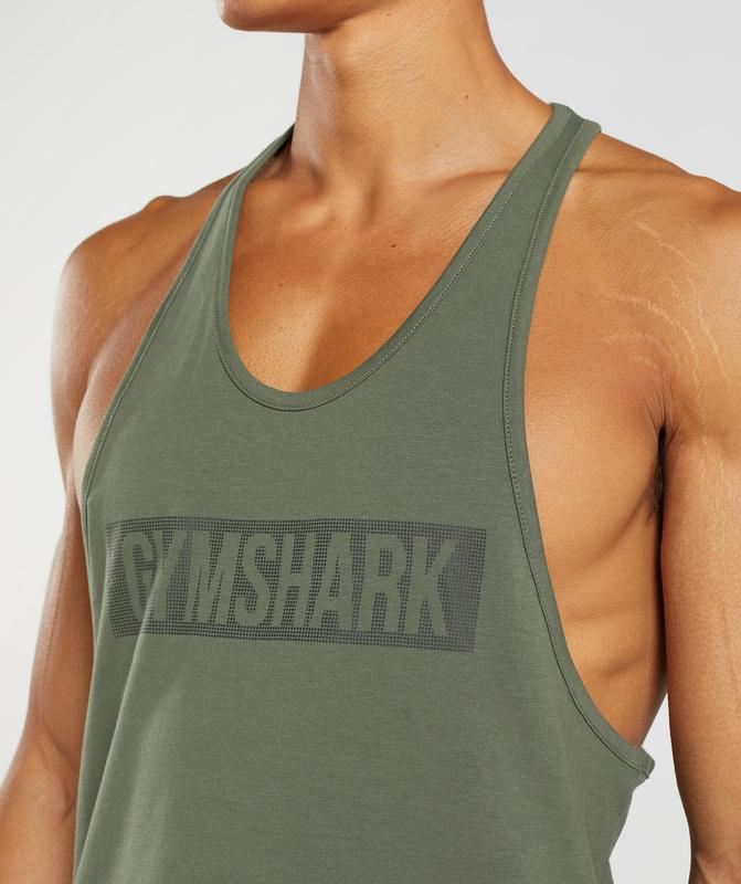 Gymshark Block Stringer Stringer Olijfgroen | 24KVPESOW