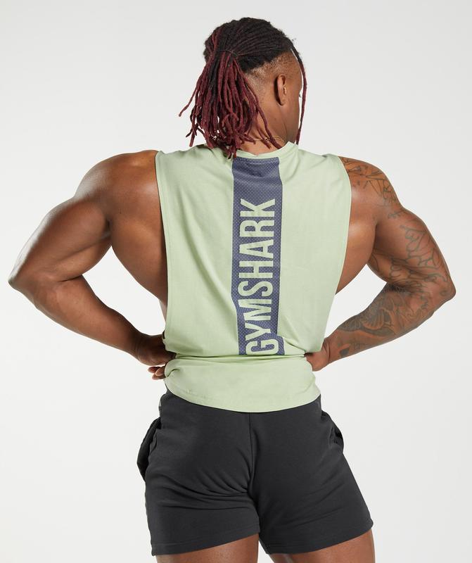 Gymshark Bold Drop Arm Tank Drop Armhole Tank Groen | 48IUWEJYS