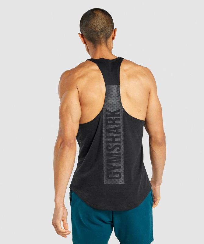 Gymshark Bold Stringer Stringer Zwart | 10WZKCOHT