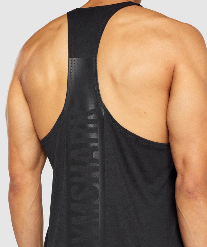 Gymshark Bold Stringer Stringer Zwart | 10WZKCOHT