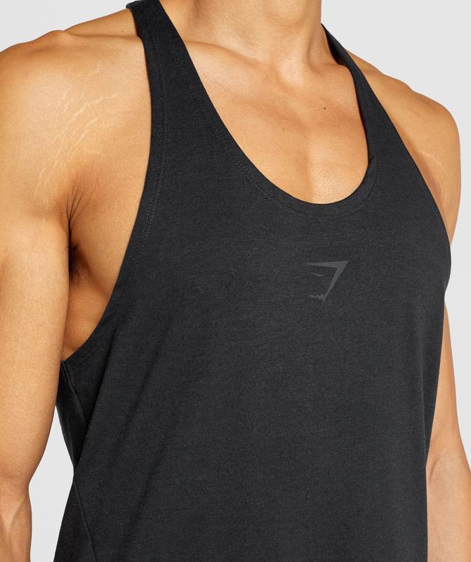 Gymshark Bold Stringer Stringer Zwart | 10WZKCOHT