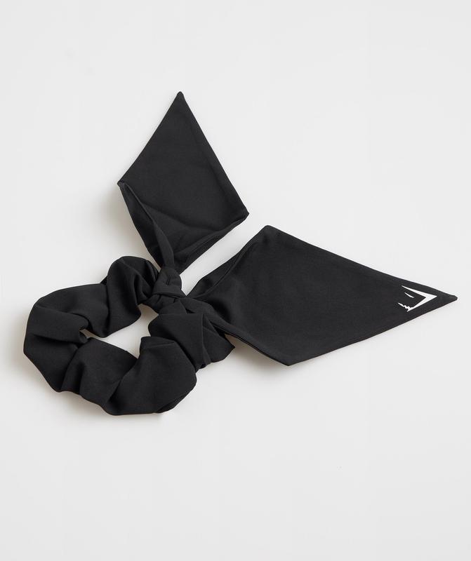 Gymshark Bow Scrunchie Haaraccessoires Zwart | 48IYSTZJW