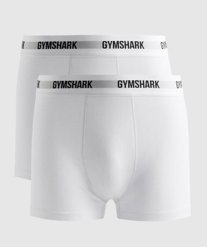 Gymshark Boxers 2pk Ondergoed Wit | 62SMZCJIF