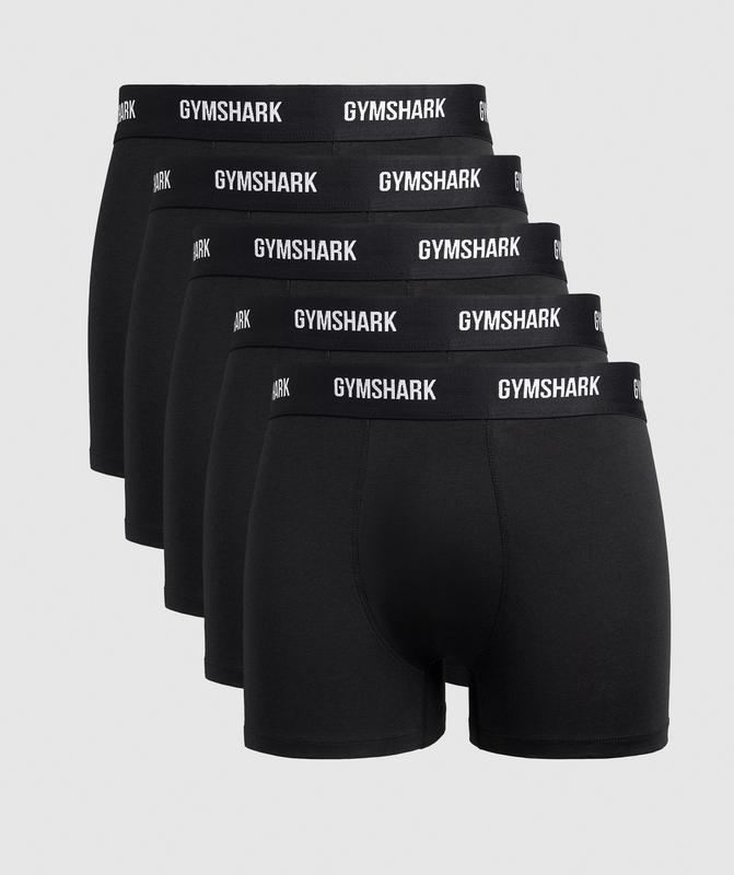 Gymshark Boxers 5 PK Ondergoed Zwart | 18AYERZBT