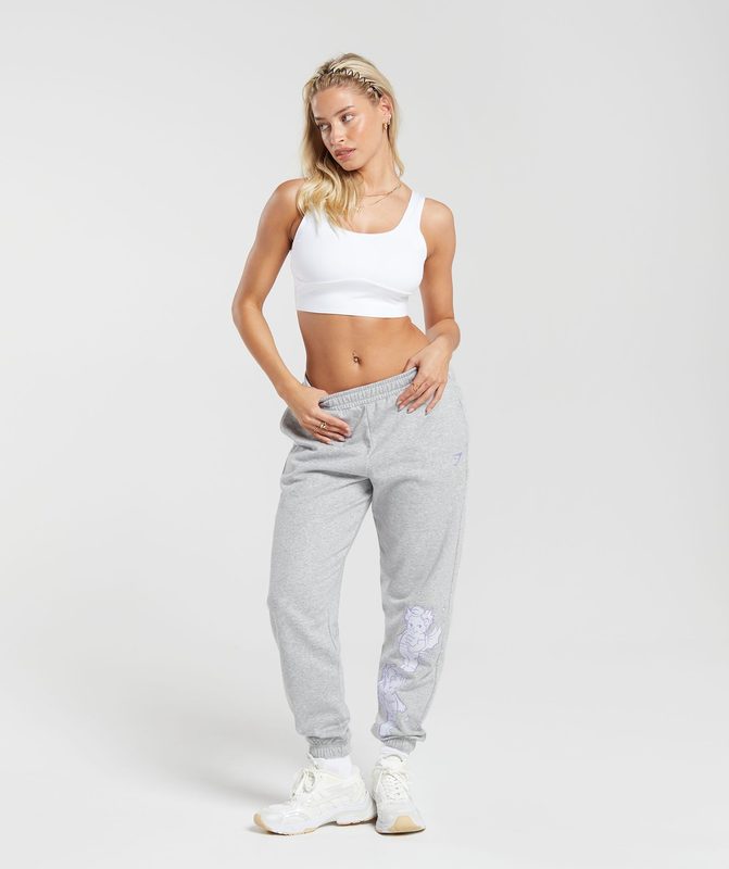 Gymshark Cherub Graphic Joggers Broek Lichtgrijs | 50DTLPWFQ