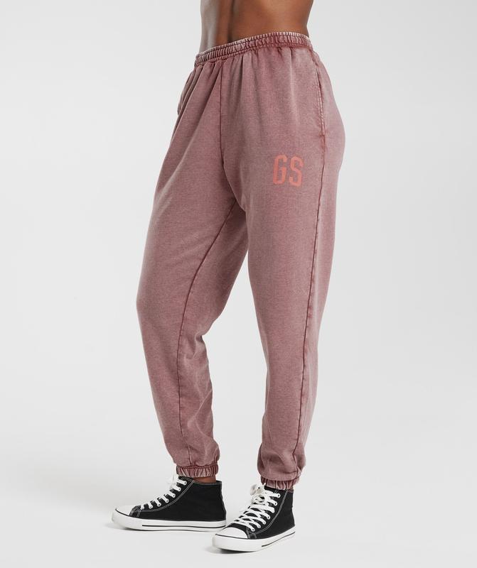 Gymshark Collegiate Joggers Broek Bordeaux | 72OUJHZIK