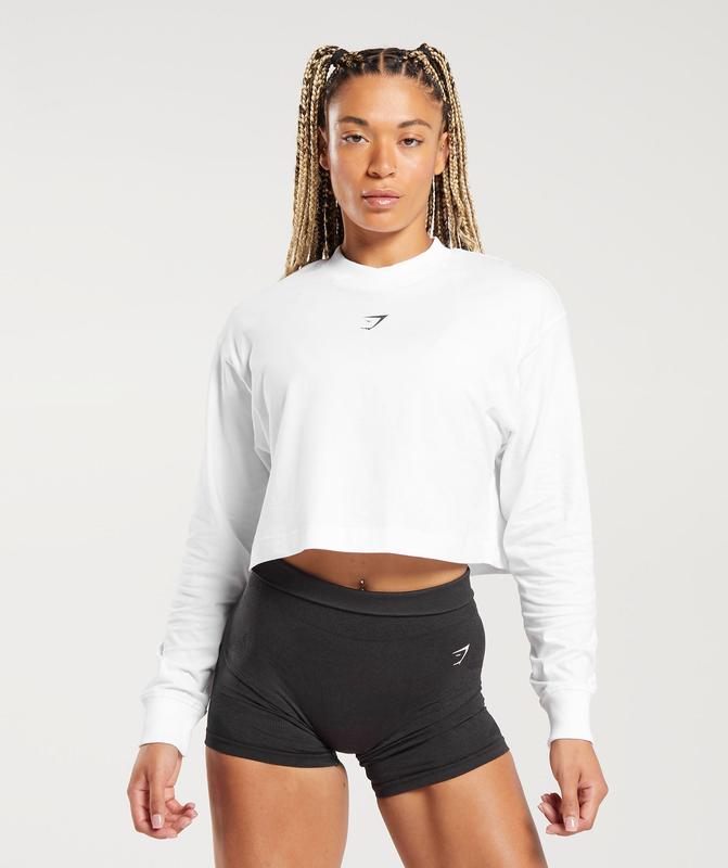 Gymshark Committed To The Craft Long Sleeve Top Long Sleeve Top Wit | 23OEKBCIJ