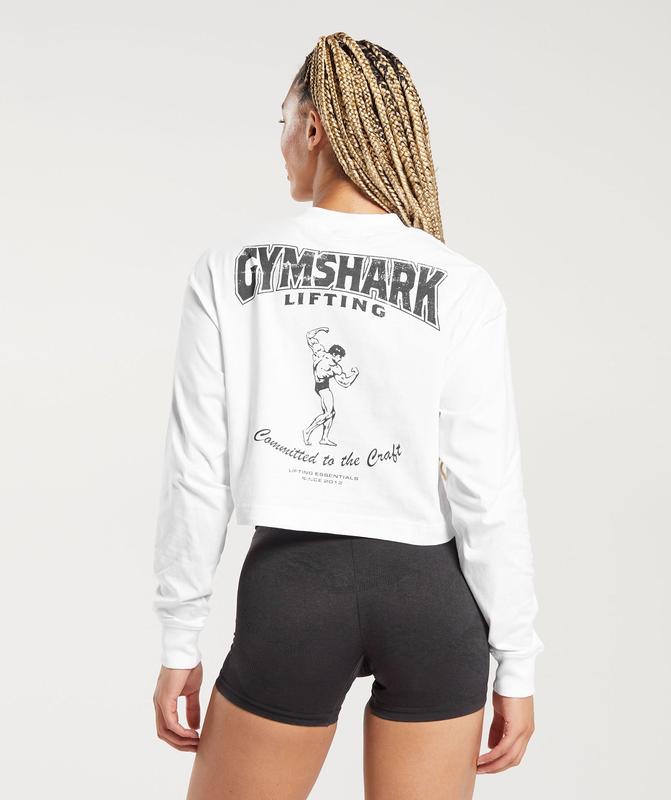 Gymshark Committed To The Craft Long Sleeve Top Long Sleeve Top Wit | 23OEKBCIJ