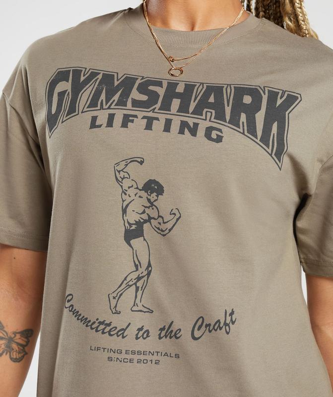 Gymshark Committed To The Craft T-Shirt T-Shirts Bruin | 34TXGQMNA