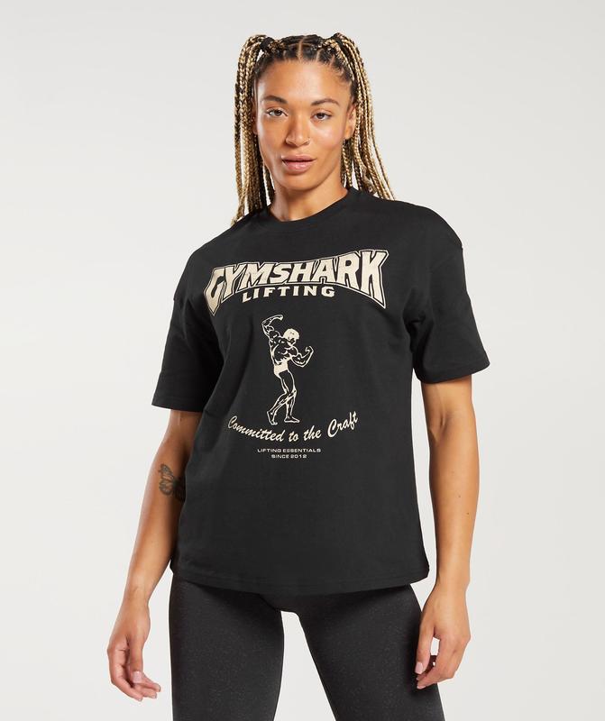 Gymshark Committed To The Craft T-Shirt T-Shirts Zwart | 50RVOFPDC