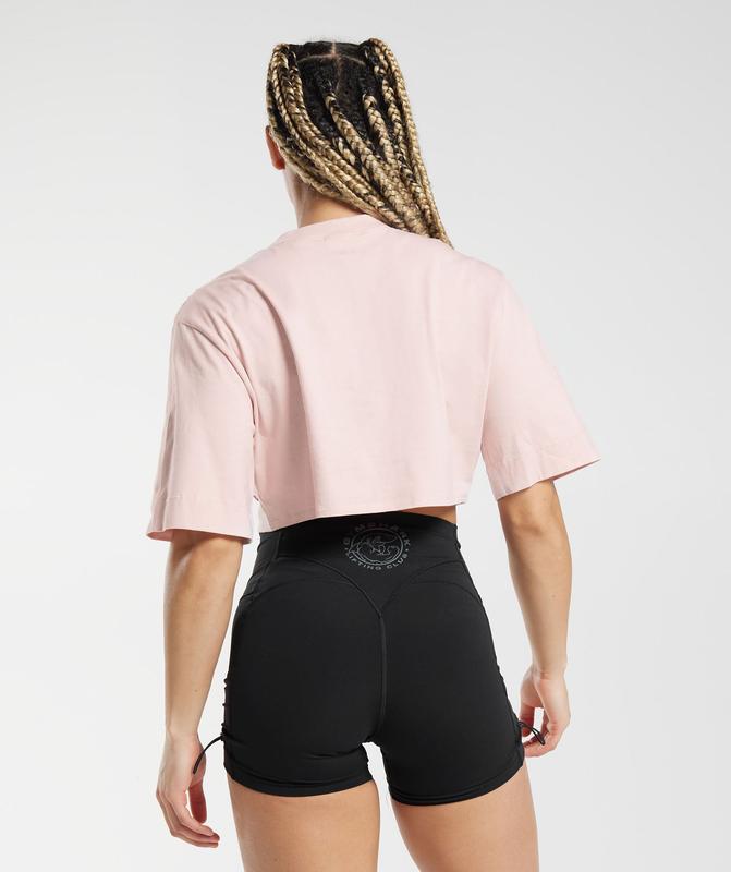 Gymshark Cotton Boxy Crop Top Crop Tops Roze | 94FYCWSPN