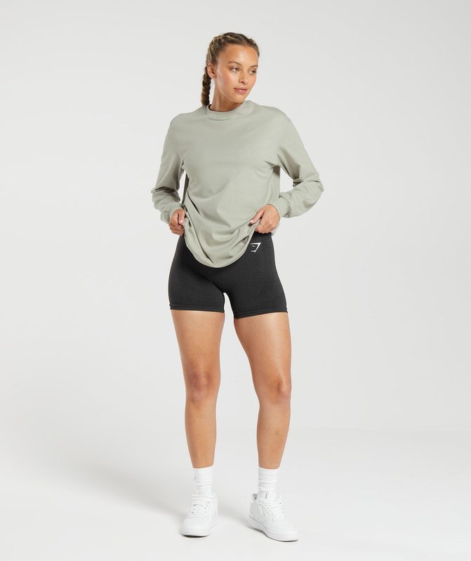 Gymshark Cotton Oversized Long Sleeve Top Long Sleeve Top Grijs | 23YBRISWD