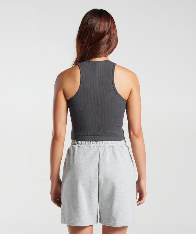 Gymshark Cotton Rib Midi Tank Tanktop Grijs | 21WCVJYNH