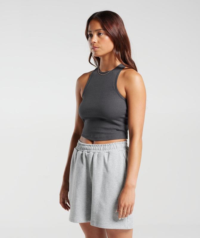 Gymshark Cotton Rib Midi Tank Tanktop Grijs | 21WCVJYNH