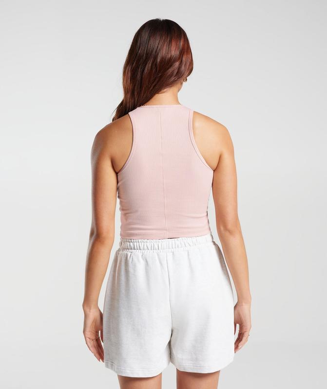 Gymshark Cotton Rib Midi Tank Tanktop Roze | 31RGILSAV