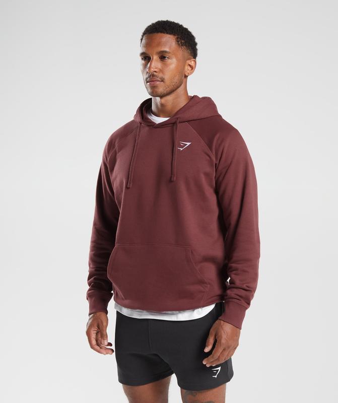 Gymshark Crest Hoodie Hoodies Bordeaux | 50RTFYQGC