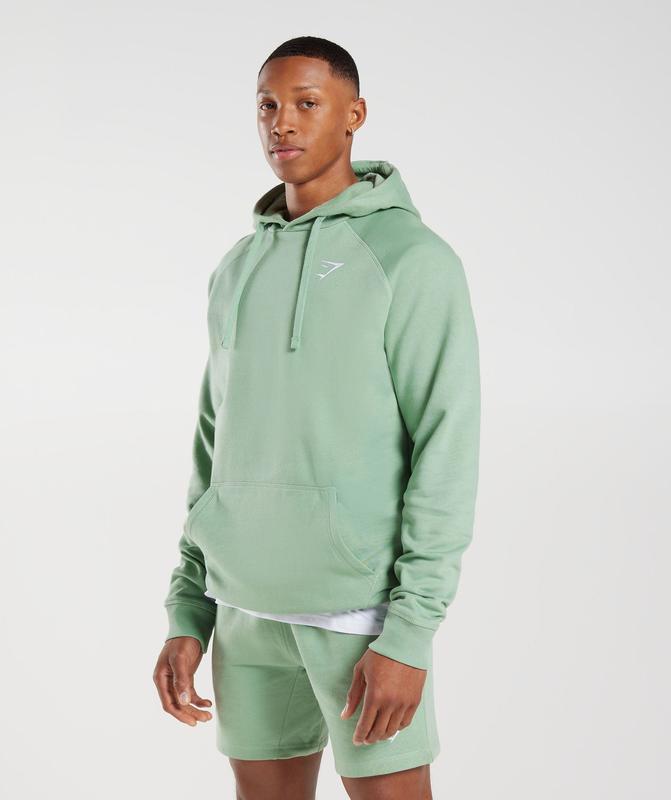 Gymshark Crest Hoodie Hoodies Groen | 49DYPEQCG