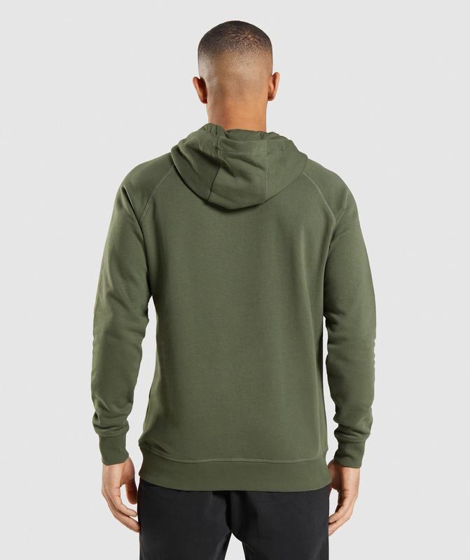 Gymshark Crest Hoodie Hoodies Olijfgroen | 92GDOPTQF