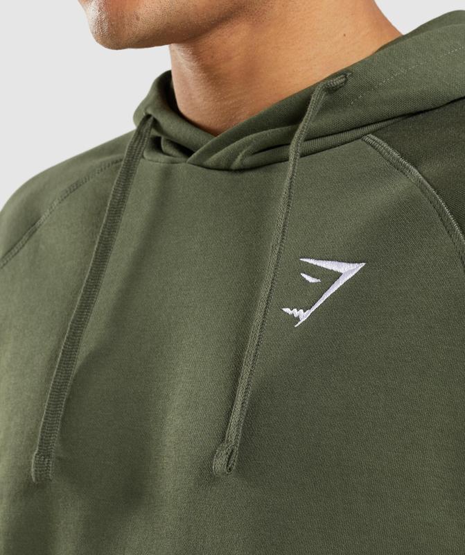 Gymshark Crest Hoodie Hoodies Olijfgroen | 92GDOPTQF