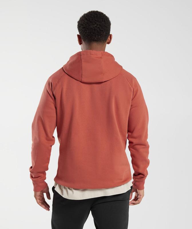 Gymshark Crest Hoodie Hoodies Rood | 23KBHGFPV