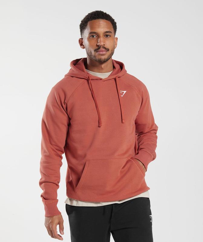 Gymshark Crest Hoodie Hoodies Rood | 23KBHGFPV