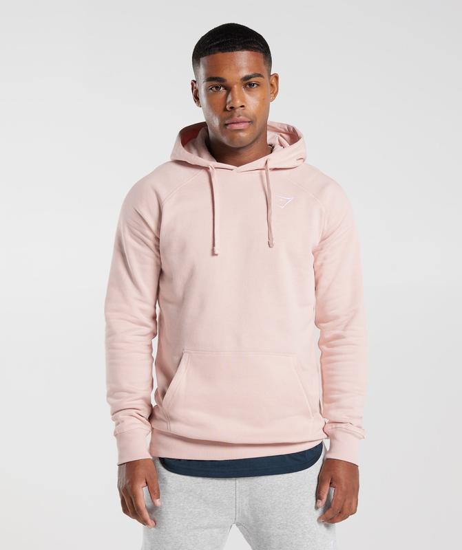 Gymshark Crest Hoodie Hoodies Roze | 06XFIHNTR