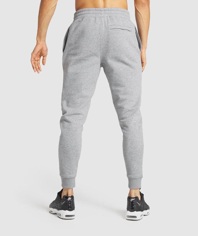 Gymshark Crest Joggers Broek Charcoal Marl | 14OJSMHUC