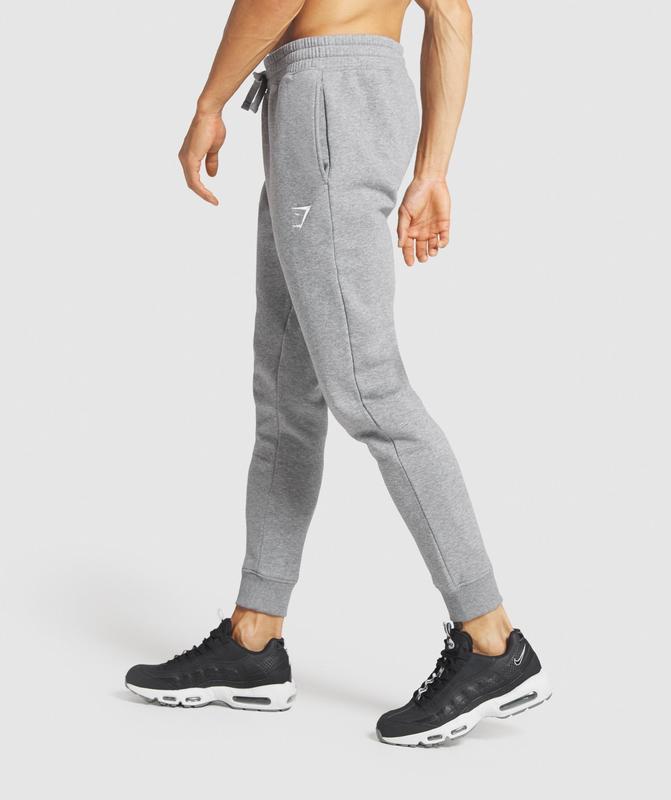 Gymshark Crest Joggers Broek Charcoal Marl | 14OJSMHUC