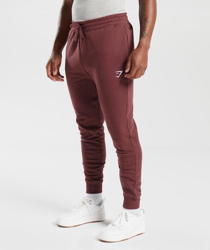 Gymshark Crest Joggers Joggingbroek Bordeaux | 36OJRISEW