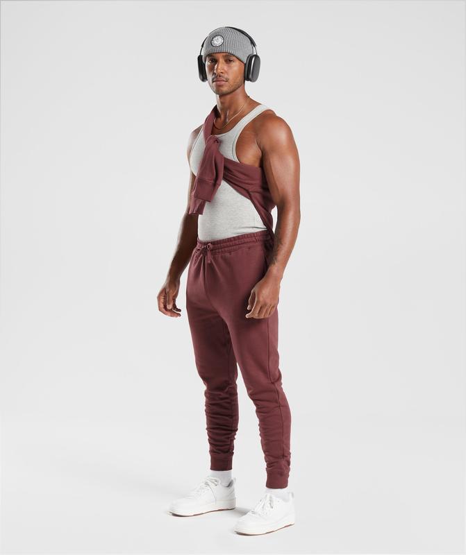 Gymshark Crest Joggers Joggingbroek Bordeaux | 36OJRISEW