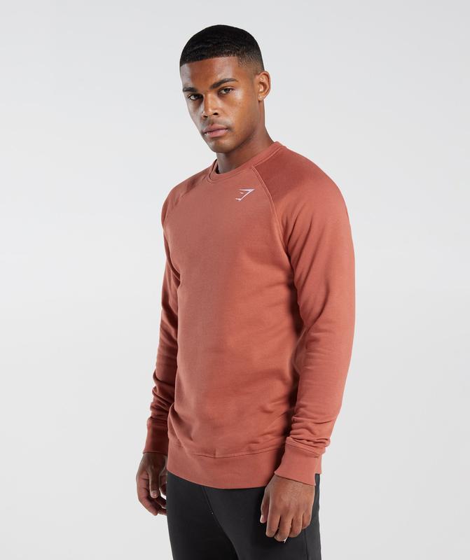 Gymshark Crest Sweatshirt Pullovers Rood | 42QKDXBAT